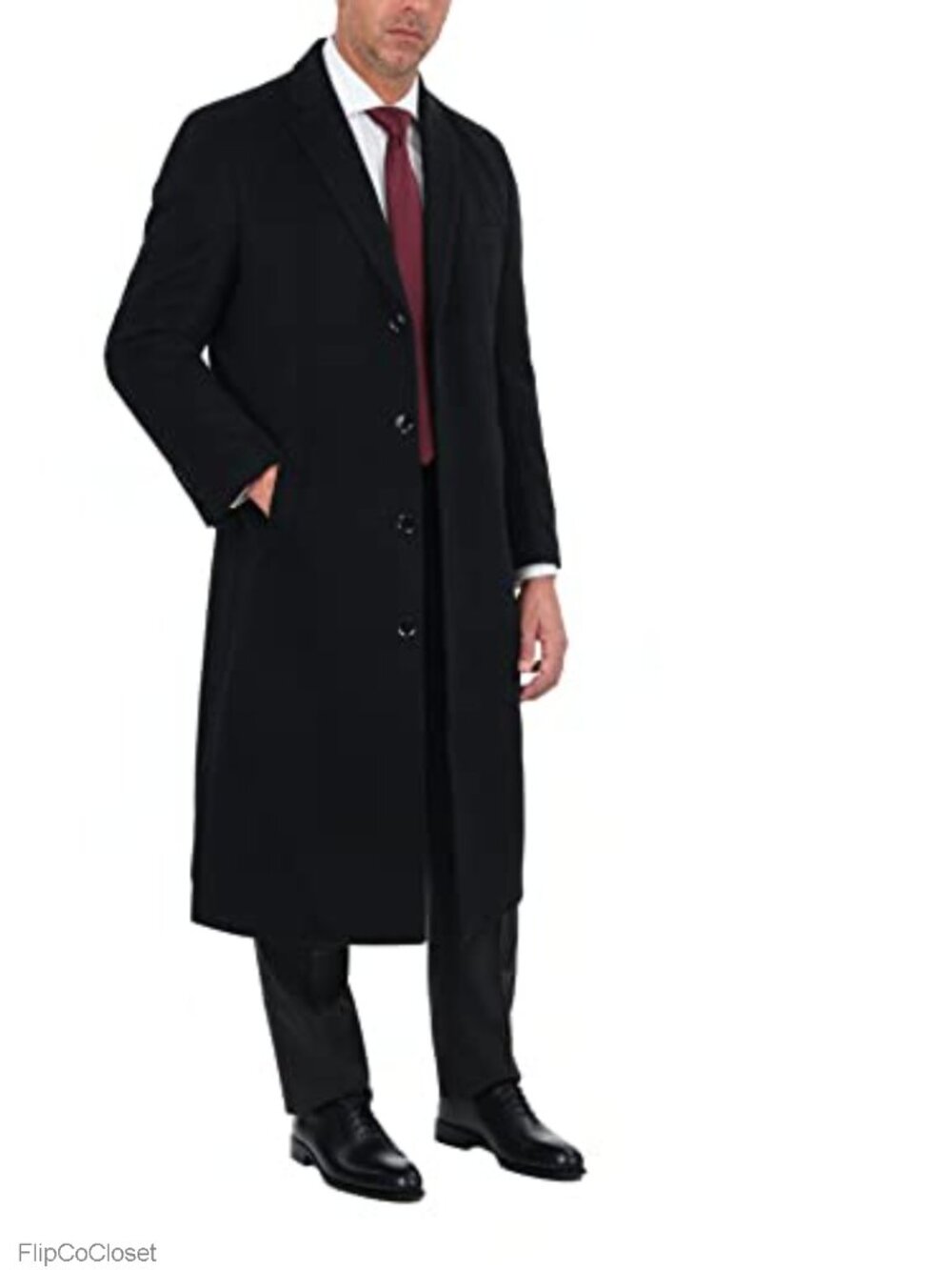 Mens Wool Cashmere Full Length Overcoat